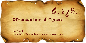 Offenbacher Ágnes névjegykártya
